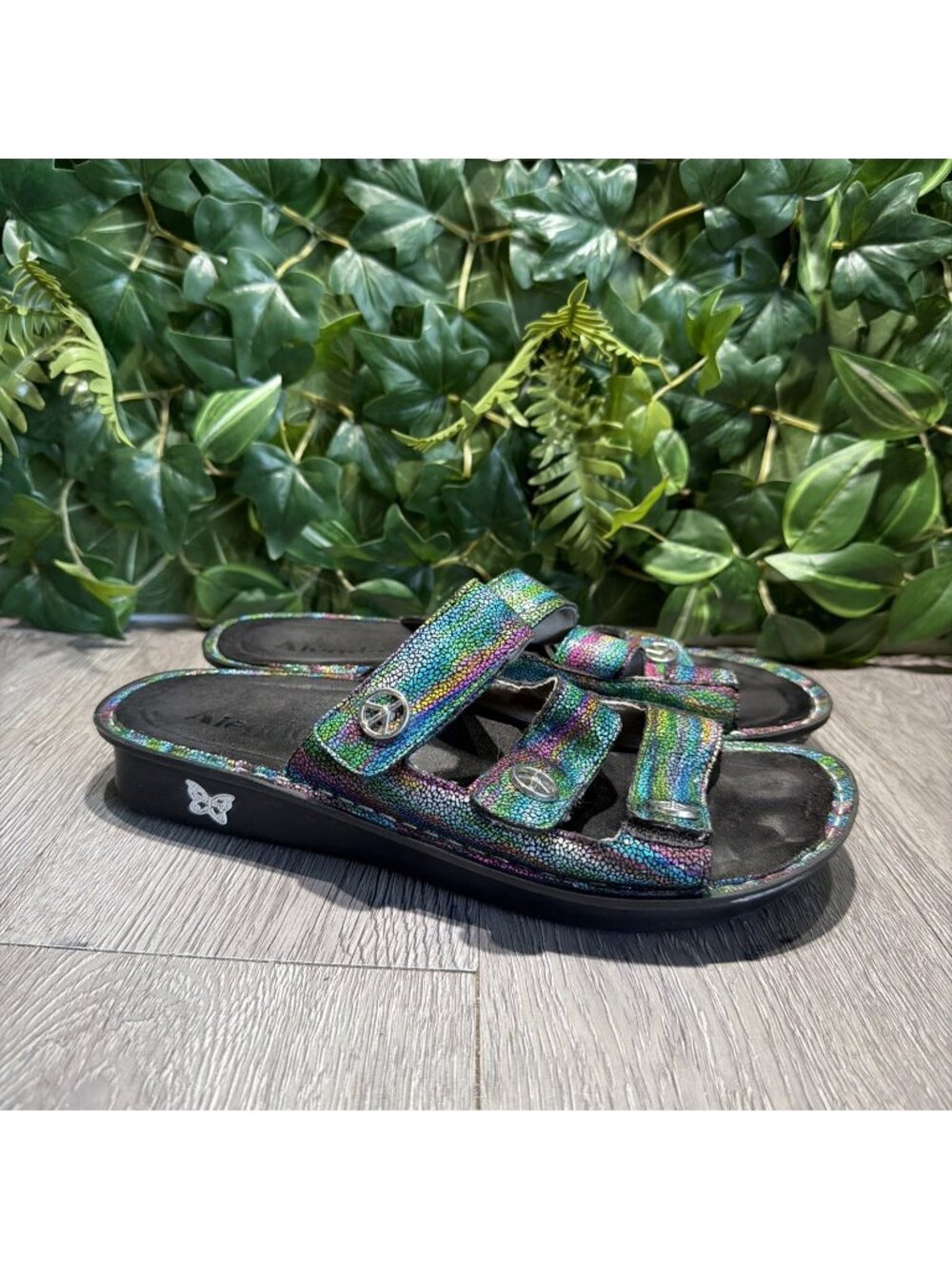 ALEGRIA VENICE GLIMMER GLAM MULTI-COLOR LEATHER SLIDE SANDALS WOMEN'S 41